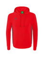Erima Kapuzenpullover Essential Team Kapuzensweat (weiche Baumwolle, Rippbündchen) rot/grau Herren